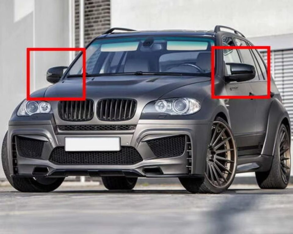 BMW X5 E70 X6 E71 2007-13 Side Wing Mirror Cover Replacements Gloss Black Pair X5M X6M Style