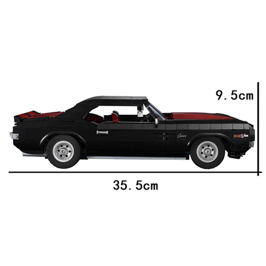 Technology Black Vintage 10304 Car Set Compatible with Competition Muscle Car Assembly Block Boy Toy Christmas and Birthday Gift